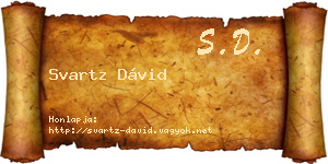 Svartz Dávid névjegykártya