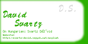 david svartz business card